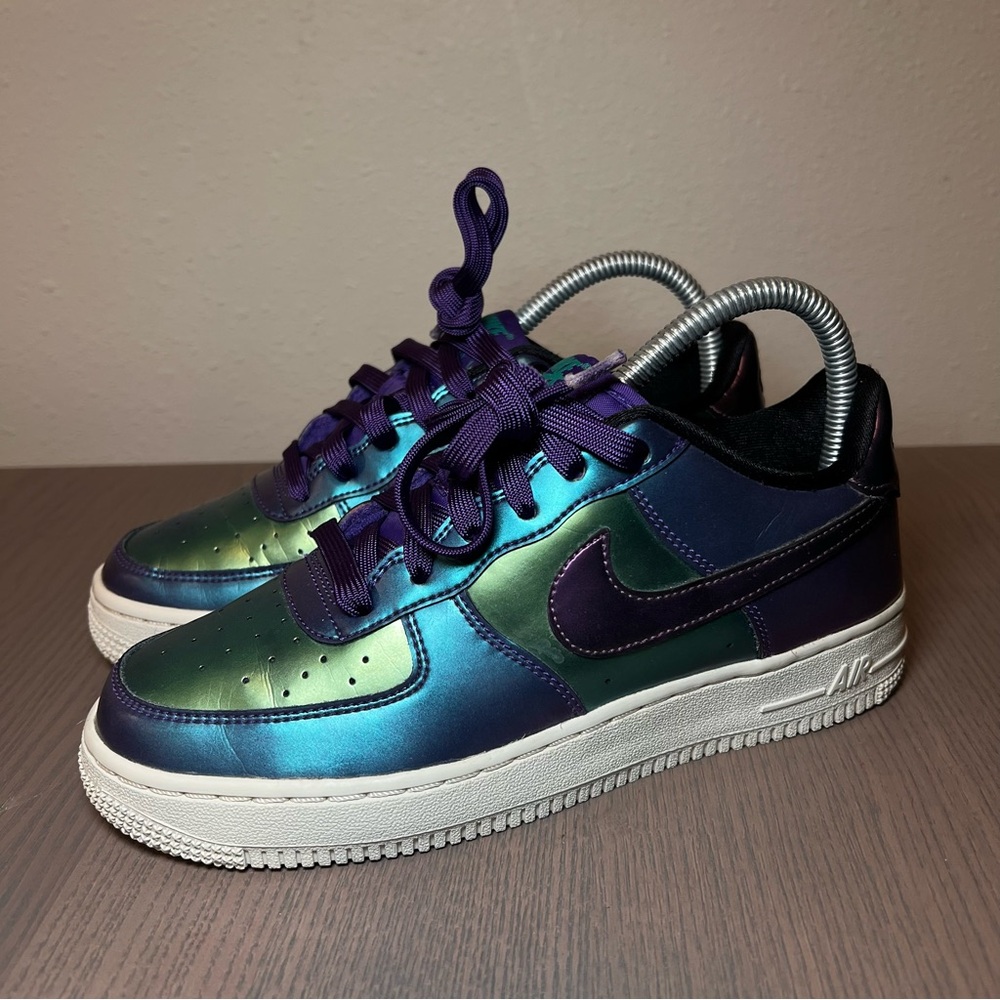 SIZE 5Y NIKE AIR FORCE 1 LOW LV8 GS PURPLE NEPTUNE GREEN SHOES